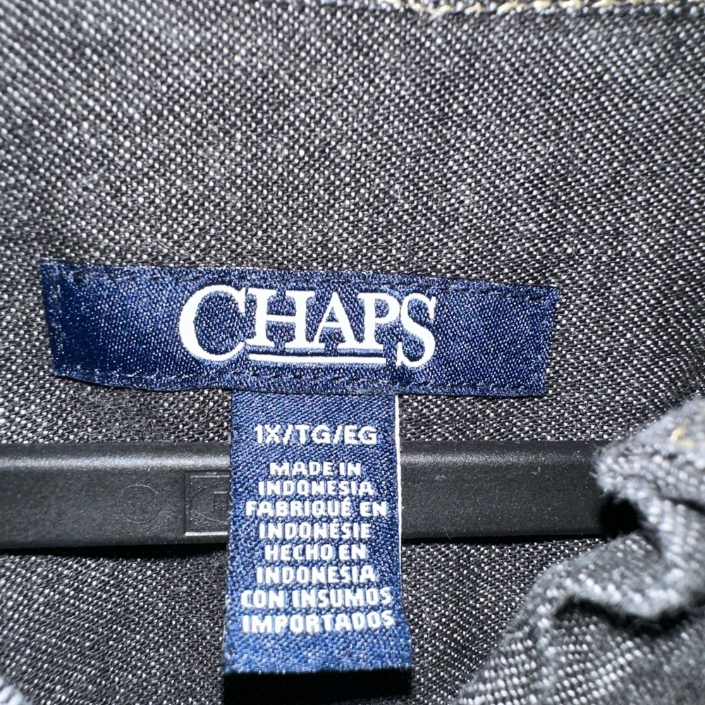 Chaps Charcoal Cotton Shirt Dress Size 1X TG - Picture 4 of 4